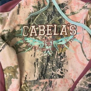Cabela's Pink and Green Camouflage Hoodie